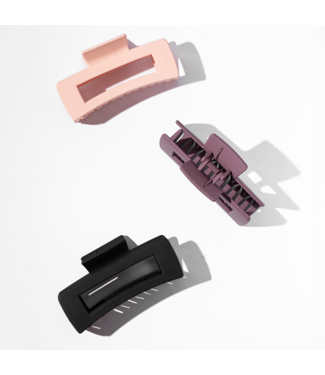 Ellie Rose 3 Pack Rectangular Claw Clips Berry