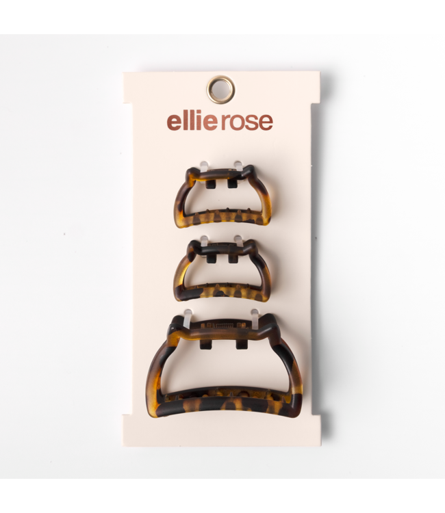 Ellie Rose Cat Hair Clips Set Of 3 Tortoiseshell