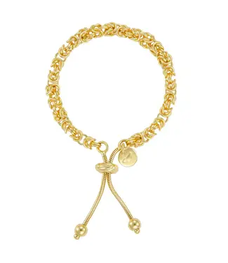 Bronzoro 18K Gold Plated Byzantine Bolo Bracelet