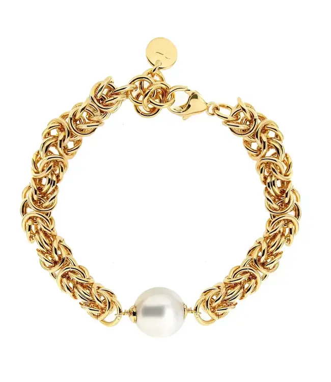 Bronzoro Byzantine Pearl Stationed Bracelet