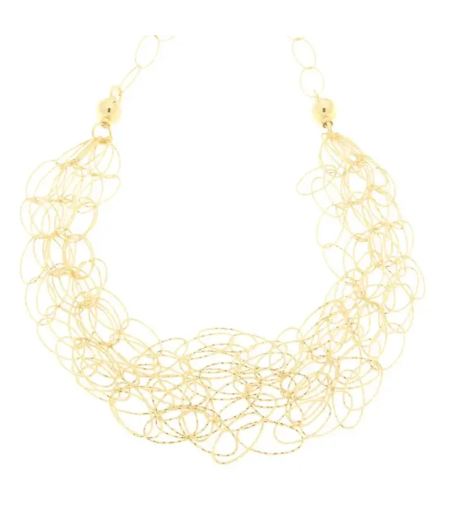 Bronzoro Multi Strand Sparkle Link Necklace