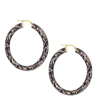 Bronzoro Large Leopard Enameled Hoop