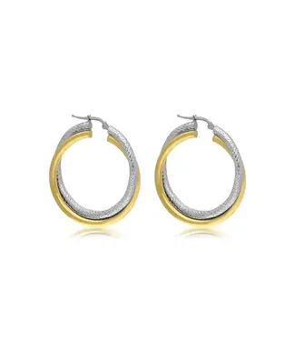 Bronzoro Two Tone Double Hoop