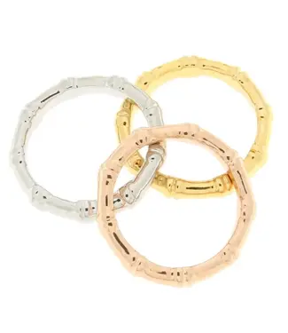 Bronzoro Bamboo Trio Set Stacking Rings