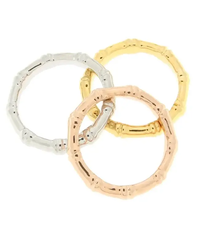 Bronzoro Bamboo Trio Set Stacking Rings