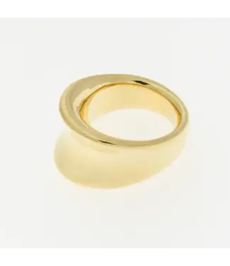 Bronzoro Gold Plated Flume Concave Polished Band