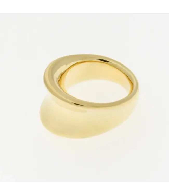 Bronzoro Gold Plated Flume Concave Polished Band