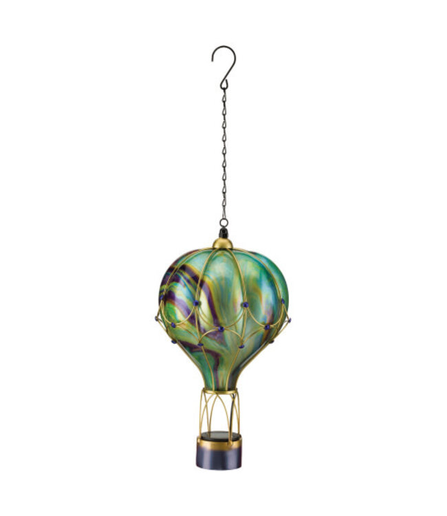 Regal Swirl Balloon Solar Lantern Large Green