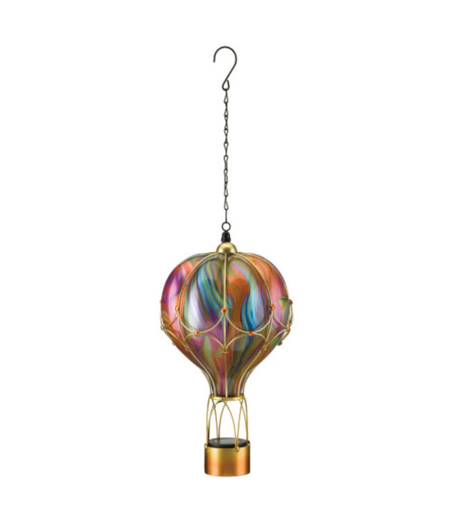 Regal Swirl Balloon Solar Lantern Large Orange