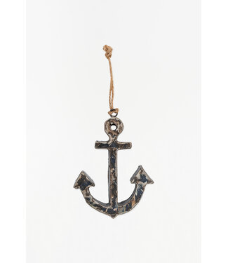 Batela USA Inc Recycled Metal Anchor Ornament Navy 3.9x5.9