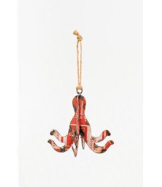 Batela USA Inc Recycled Metal Octopus Ornament Navy 5.1x5.1