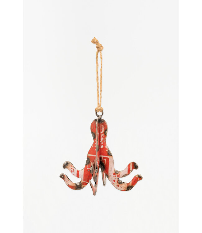 Batela USA Inc Recycled Metal Octopus Ornament Navy 5.1x5.1