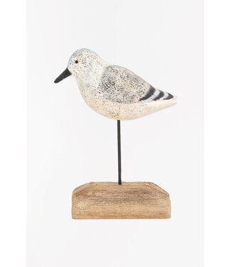 Batela USA Inc Bird w Base Wood White & Gray 2.75x8