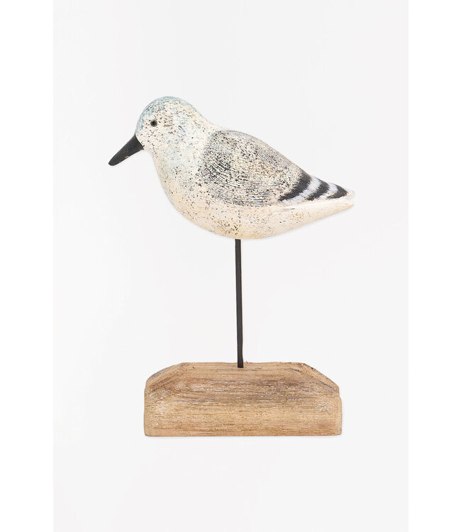 Batela USA Inc Bird w Base Wood White & Gray 2.75x8