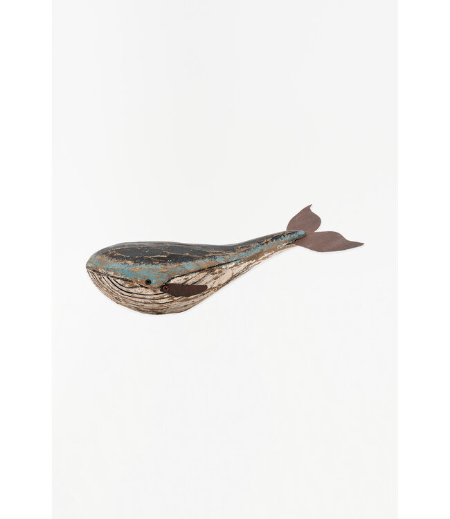 Batela USA Inc Humpback Whale w Metal Fins & Tail Wood And Metal 7.8x4.3x2.3