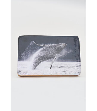 Batela USA Inc Whale Enameled Image On Wood 7.9x1.1