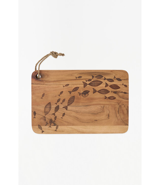 Batela USA Inc School of Fish Cutting Board Acacia Wood 15.75x1x10.5