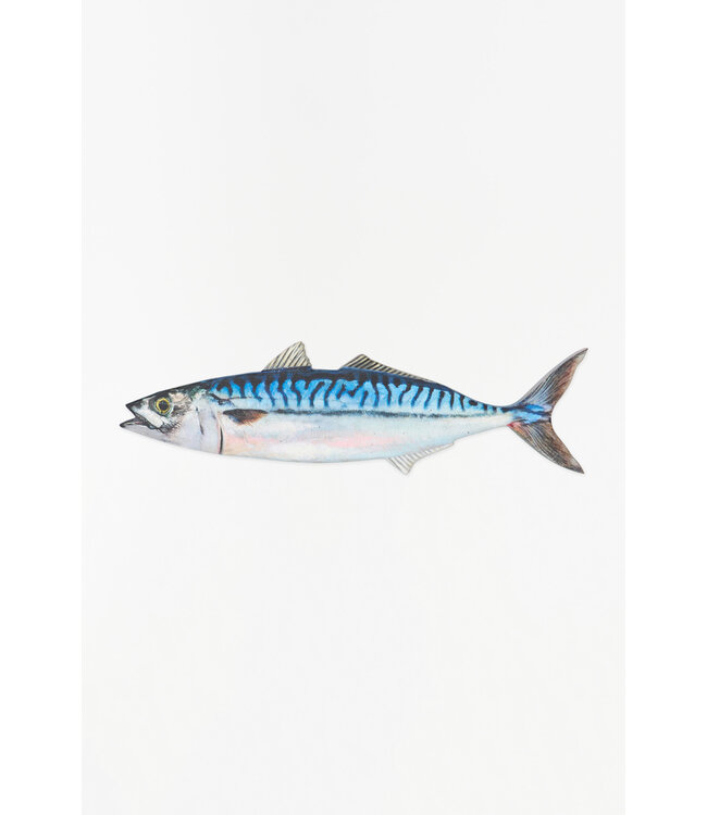 Batela USA Inc Tuna Wall Decor Handpainted Wood Blues 19.7x5.9