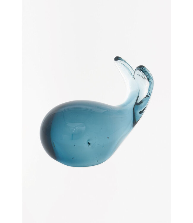 Batela USA Inc Whale Handblown Glass Blue 3.1x3.7