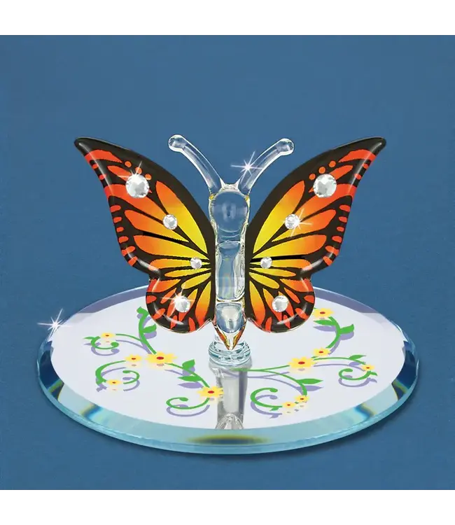 Glass Baron Butterfly Monarch Wcrystal
