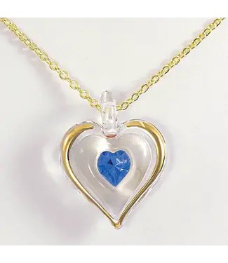 Glass Baron Birthstone Heart September Necklace