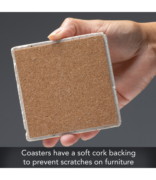 Highland Home Anchor 4 Pk Travertine Coaster Square