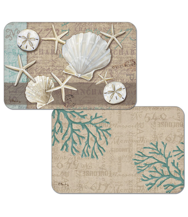 Highland Home Linen Shells Easycare Reversible Placemat