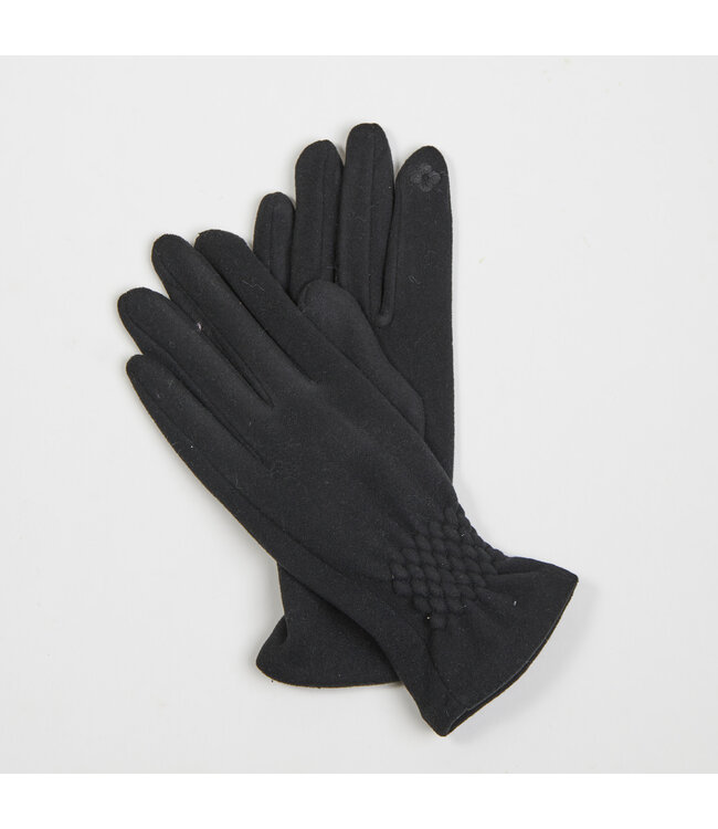 Howards Fishtail Faux Suede Gloves Jet One Size