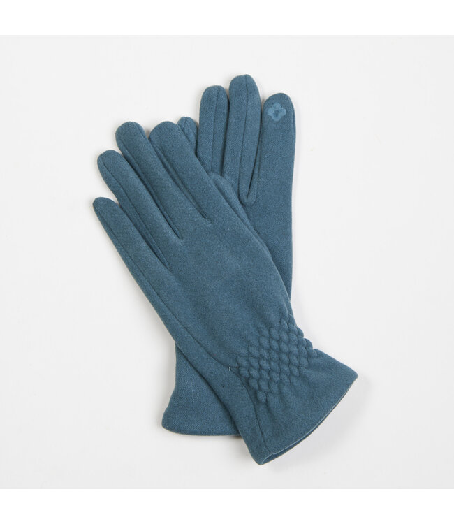 Howards Fishtail Faux Suede Gloves Provence Blue One Size