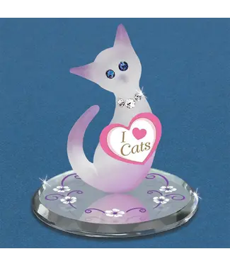 Glass Baron Pink Cat I love Cats