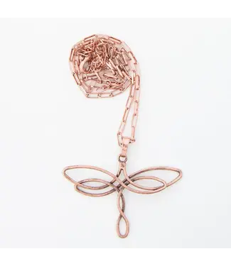 Howards Iselin Wire Wrapped Dragonfly Copper Necklace