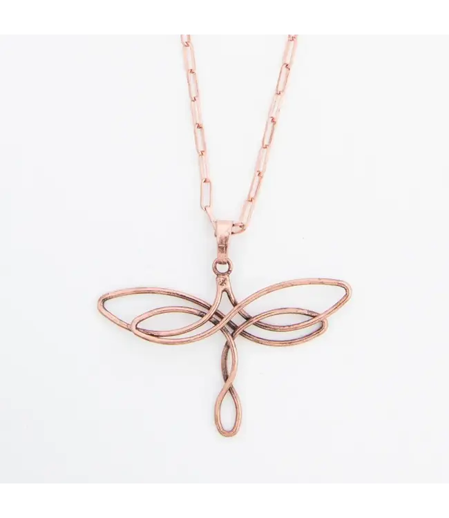 Howards Iselin Wire Wrapped Dragonfly Copper Necklace