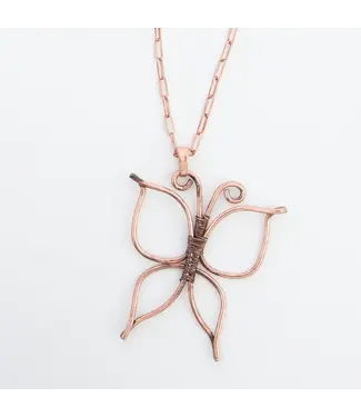 Howards Iselin Wire Wrapped Butterfly Copper Necklace
