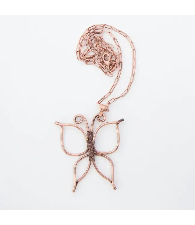 Howards Iselin Wire Wrapped Butterfly Copper Necklace
