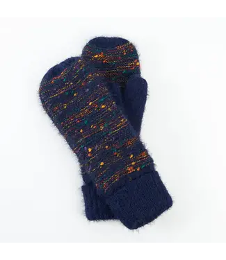 Howards Knit Flecked Mittens Midnight One Size