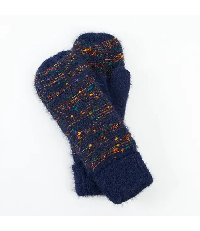 Howards Knit Flecked Mittens Midnight One Size