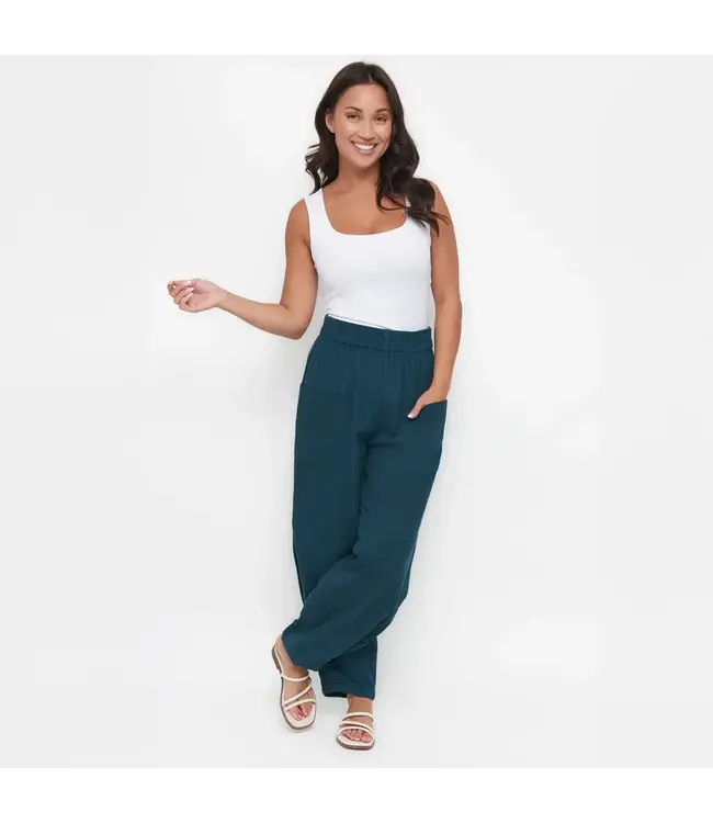 Howards Cotton Gauze Pants With Pleat Hem