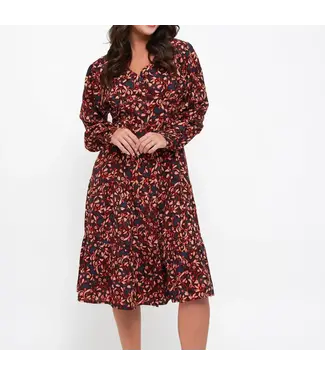 Howards Tiered Long Sleeve Dress With Buttons