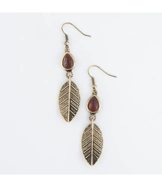 Howards Wild Spirit Stone Leaf Earrings