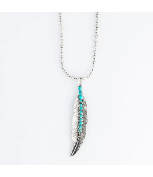 Howards Torry Feather Pendant Necklace
