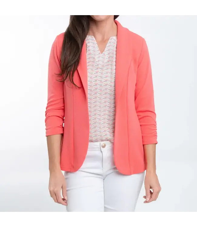 Howards Ruched Sleeve Stretch Blazer