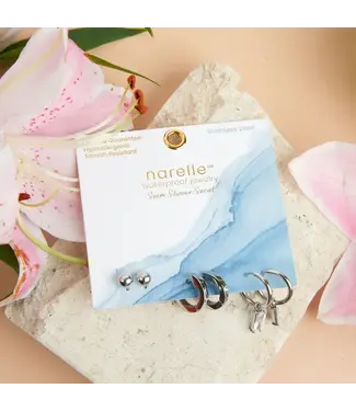 Howards Narelle Waterproof Charm Hoop Earring Trio