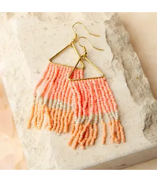 Howards Irie Seed Bead Chandelier Earrings Multi Coral