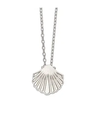 Howards Shell Pendant Necklace Silver L 16"