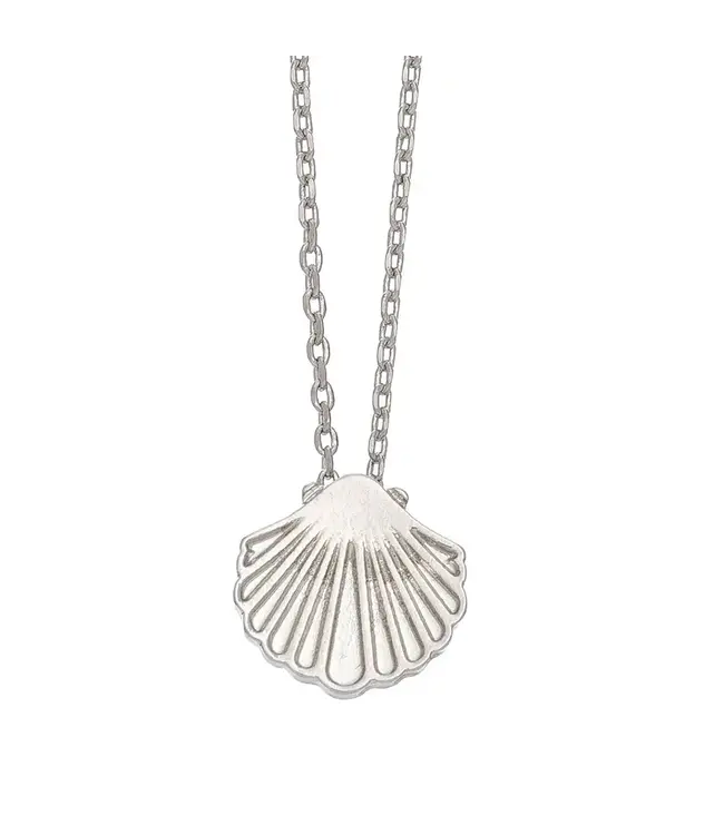 Howards Shell Pendant Necklace Silver L 16"