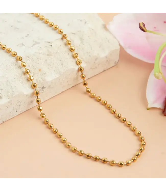 Howards Narelle Waterproof Ball Chain Necklace Gold 16"