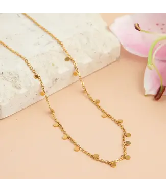 Howards Narelle Waterproof Disc Chain Necklace Gold 16"