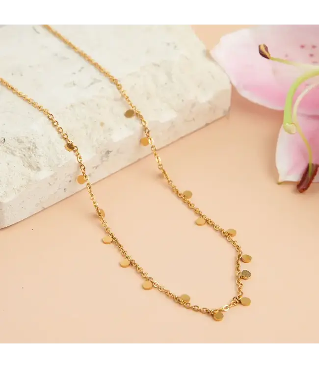 Howards Narelle Waterproof Disc Chain Necklace Gold 16"