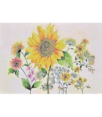 Peter Pauper Press Note Card Watercolor Sunflower