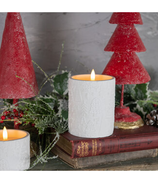 Ragon House 4.25Inch 3D FLAME HOLIDAY EMBOSSED CANDLE